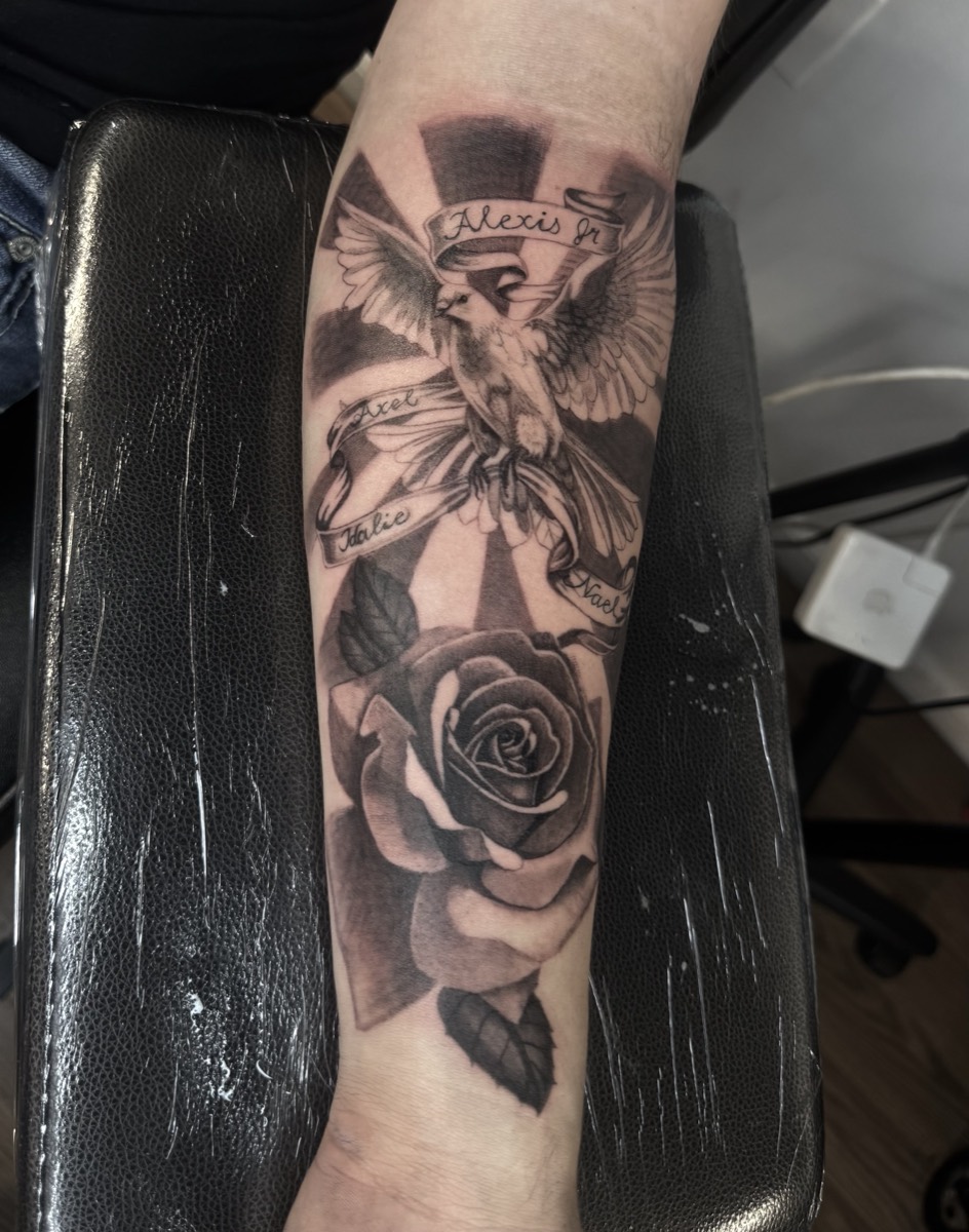 Black and grey realism tattoo by Aliza Nadine Phoenix AZ