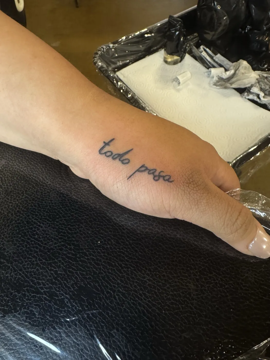 Todo Pasa tattoo — Script by Aliza Nadine Phoenix AZ